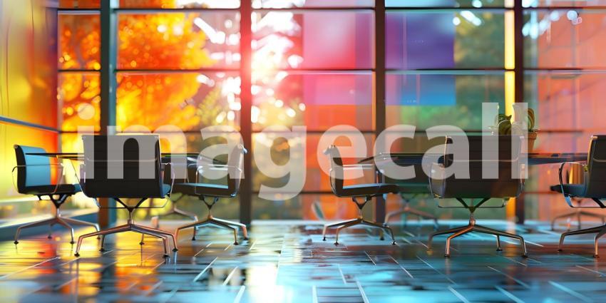 Eclectic Living Room with Vibrant Colored Lighting