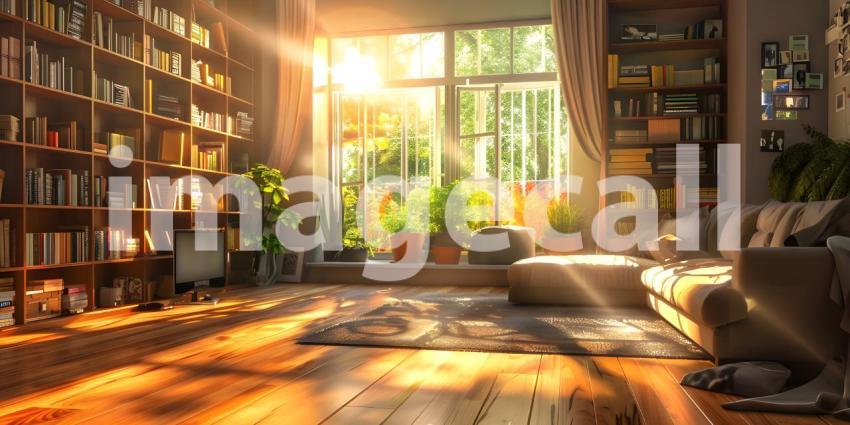 Eclectic Living Room with Vibrant Colored Lighting