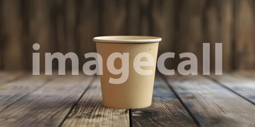 The Perfect Pick-Me-Up: A Coffee on a Cozy Wooden Table Mockup