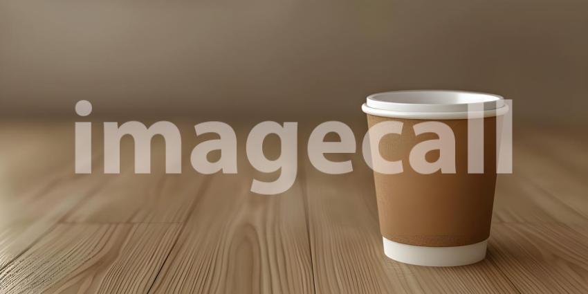 The Perfect Pick-Me-Up: A Coffee on a Cozy Wooden Table Mockup