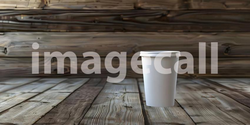 The Perfect Pick-Me-Up: A Coffee on a Cozy Wooden Table Mockup