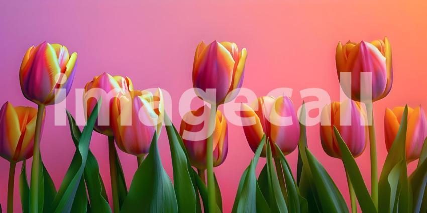 A Tapestry of Spring: A Vibrant Field of Multicolored Tulips