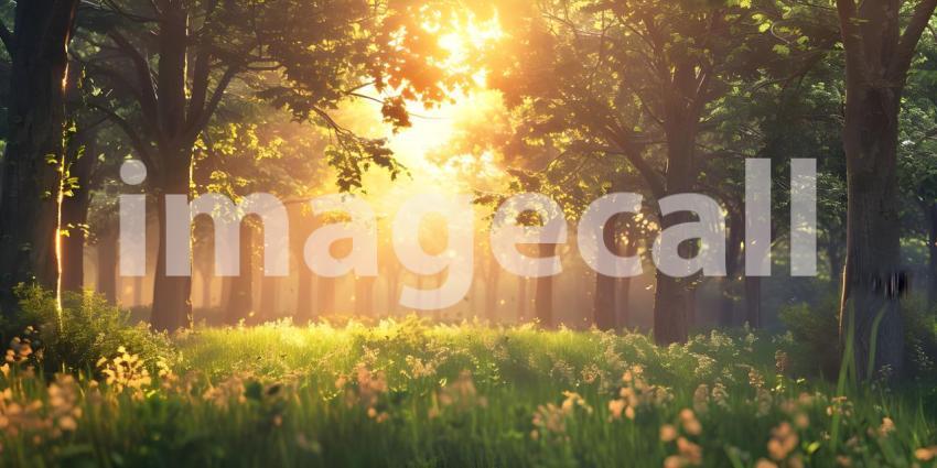 A Sunlit Path Through the Misty Forest