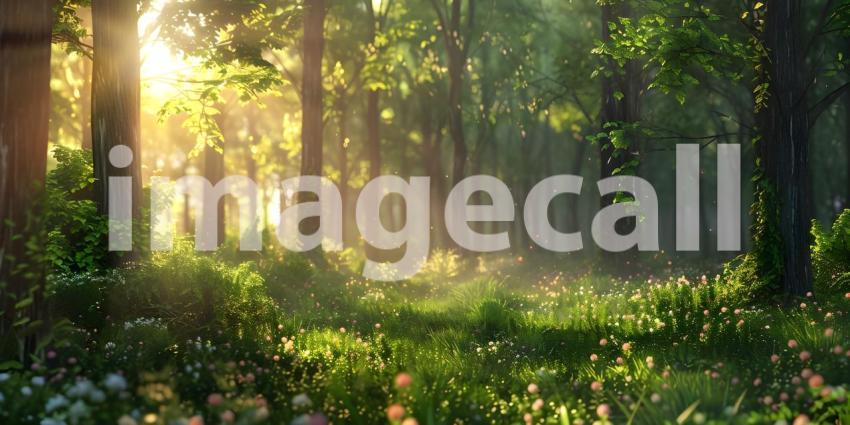 A Sunlit Path Through the Misty Forest