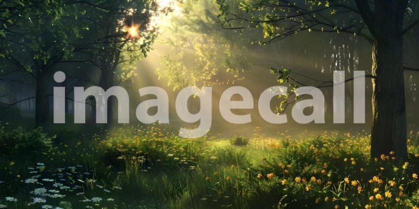 A Sunlit Path Through the Misty Forest