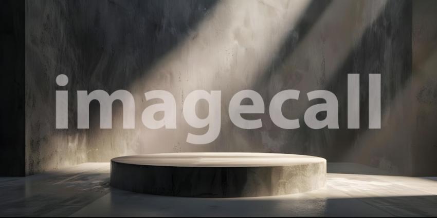 A Concrete Stage Bathed in Sunlight For Product