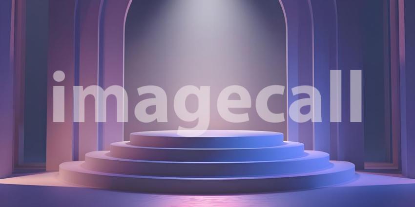 A Concrete Stage Bathed in Sunlight For Product