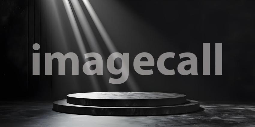 A Concrete Stage Bathed in Sunlight For Product