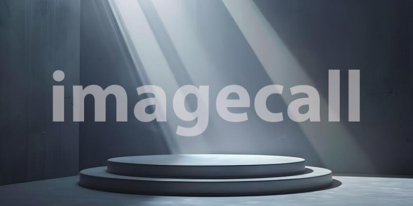 A Concrete Stage Bathed in Sunlight For Product