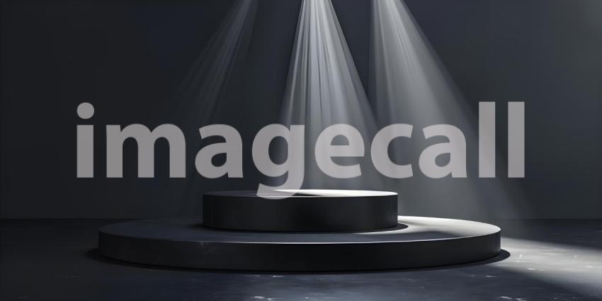 A Concrete Stage Bathed in Sunlight For Product