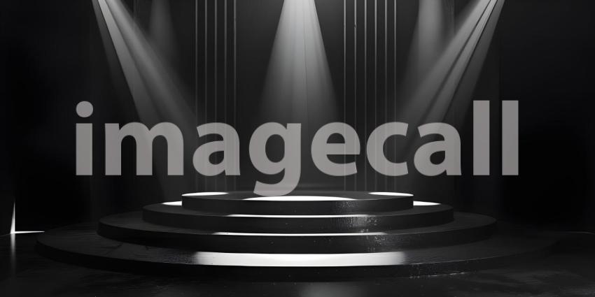 A Concrete Stage Bathed in Sunlight For Product