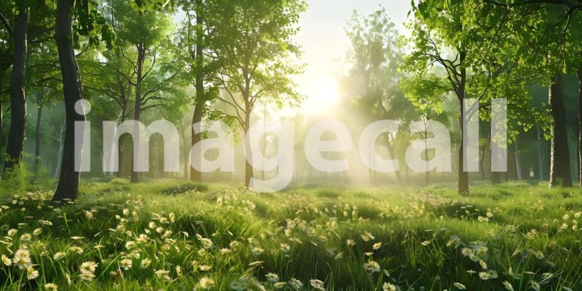 A Sunlit Path Through the Misty Forest