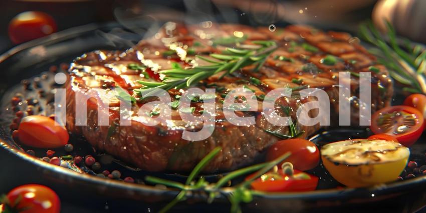 A Sizzling Symphony of Flavor: A Perfectly Grilled Steak with a Burst of Spices