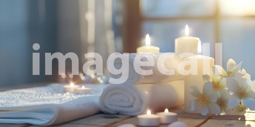 A Sanctuary of Serenity: A Spa-Inspired Setting with Soft Towels and Blossoming Orchids