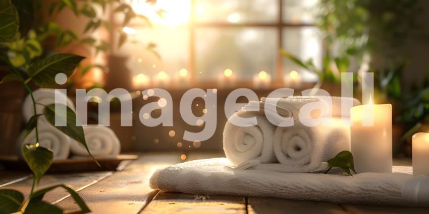 A Sanctuary of Serenity: A Spa-Inspired Setting with Soft Towels and Blossoming Orchids