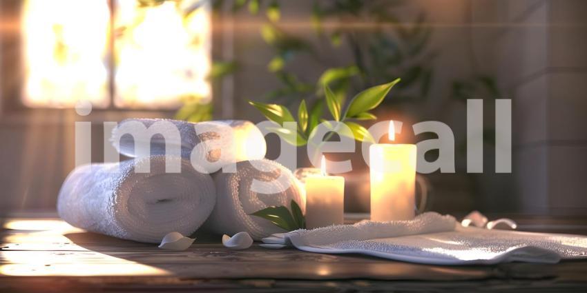 A Sanctuary of Serenity: A Spa-Inspired Setting with Soft Towels and Blossoming Orchids