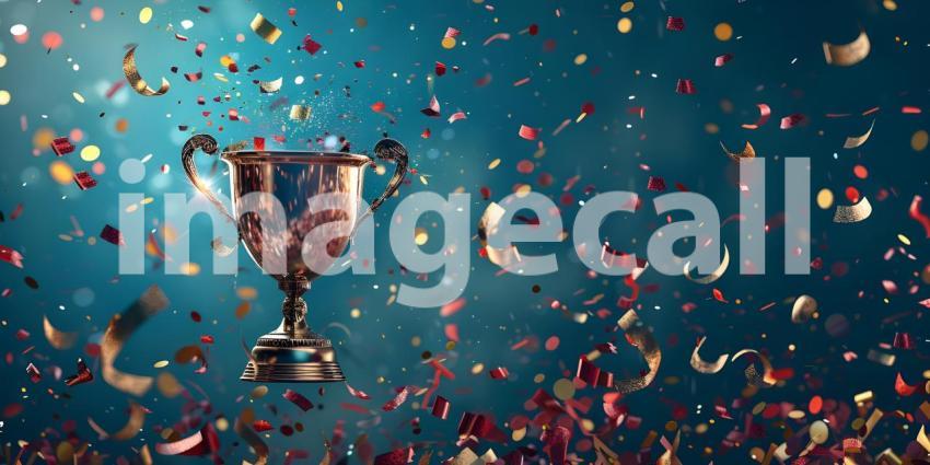A Shower of Celebration: A Trophy Bathed in Confetti