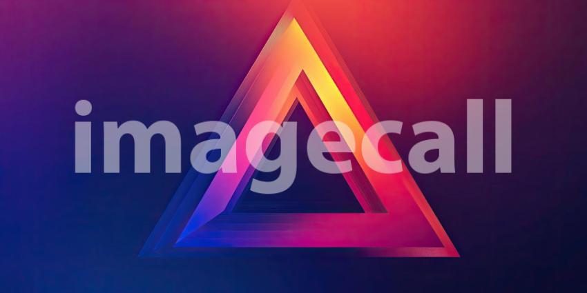 Crimson Triangle Tunnel: A Symmetrical Red Corridor with Illuminated Edges Leading to a Distant Apex.