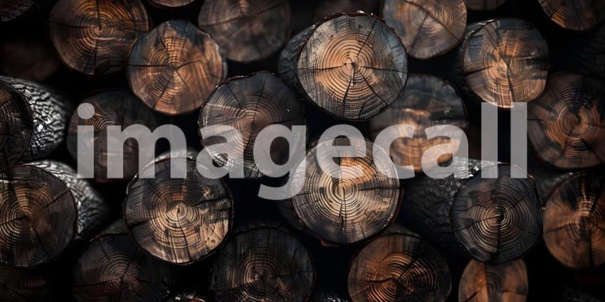 A Tapestry of Time: A Stack of Aged Tree Rings