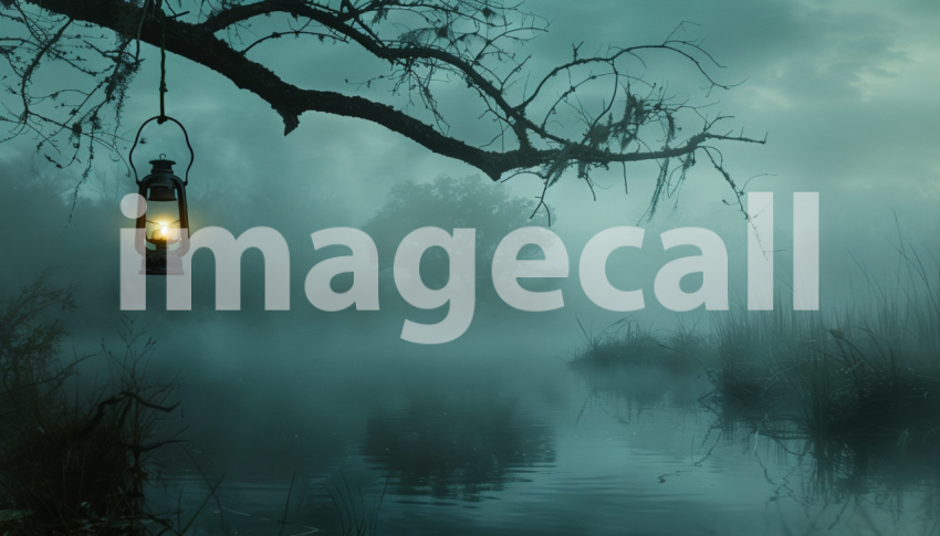 Cspreeti Front view of a solitary lantern hung from a crooked d63742ea 2409 4463 9902 c9a2499af9da 1