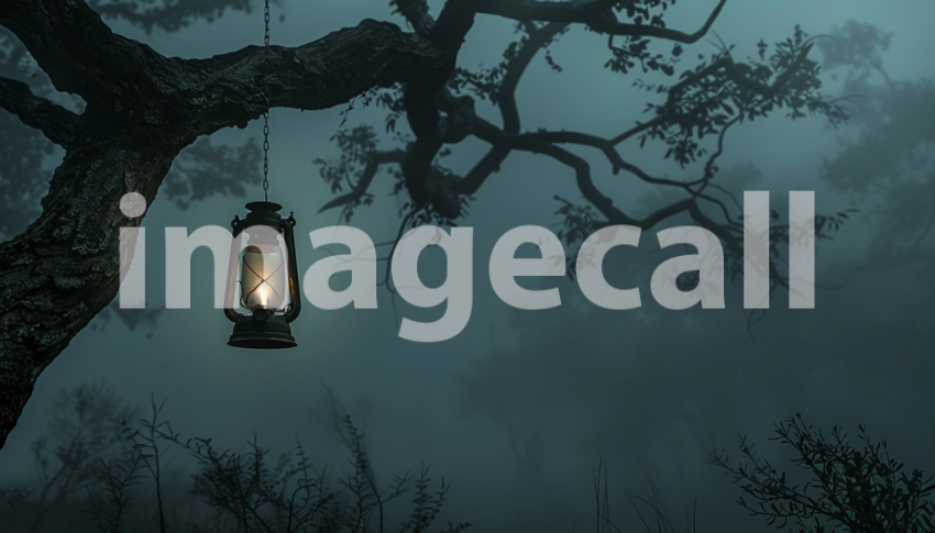 Cspreeti Front view of a solitary lantern hung from a crooked d63742ea 2409 4463 9902 c9a2499af9da 3