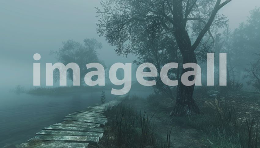 Cspreeti Front view of a winding fog enshrouded trail leading 722b516d df2c 4c97 8a17 6dcf64813f69 3