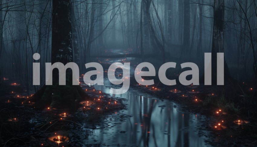 Cspreeti Front view of an eerie glowing fungus illuminating t 0cc88d33 9073 41cf ad2d 748f6a43802c 3