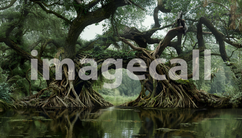 Cspreeti Front view of a massive gnarled tree whose roots for 44e2171e 43bf 4027 98ee f3e6e911e77f 0