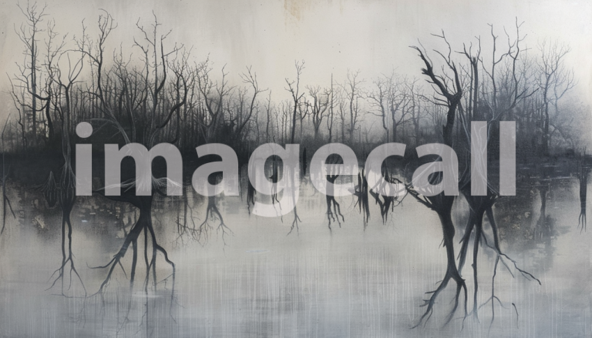 Cspreeti Front view of a secluded pond its surface smooth as  9311d51f 4466 4030 8020 b443a3c9abfe 2