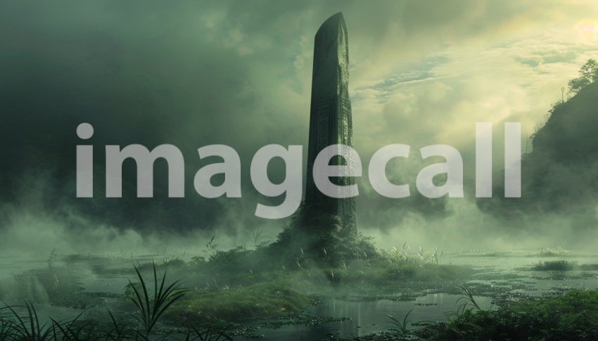 Cspreeti Front view of an ancient obelisk inscribed with forg 428a3a18 5e95 4c4b 8512 ca4b7d5547bf 3