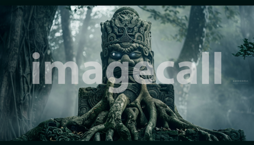 Cspreeti Front view of a mystical totem pulsating with an anc ab4d0d02 399e 4687 8660 64ec09de7606 3