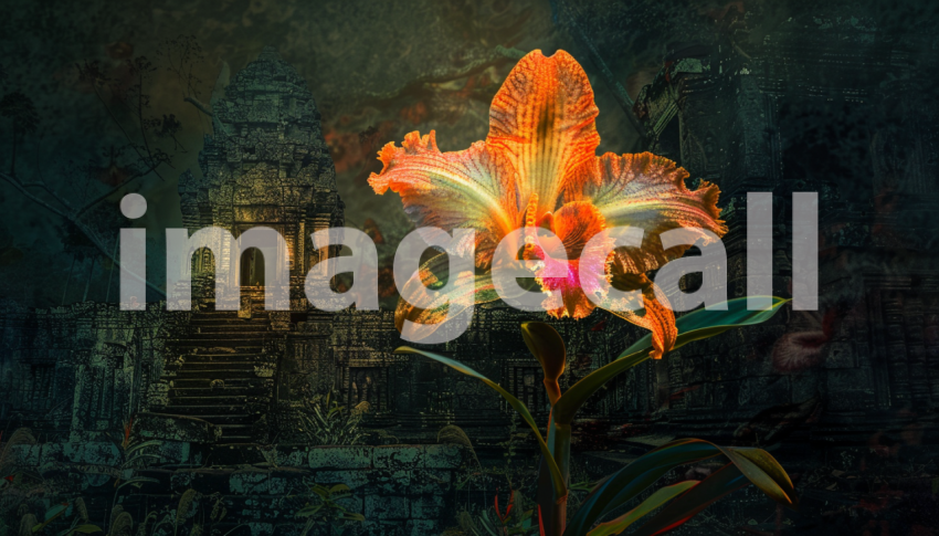 Cspreeti Front view of a rare luminous orchid blooming atop a ef2dde6f 7a45 4f2d a725 fdf2e8f7e3d9 0