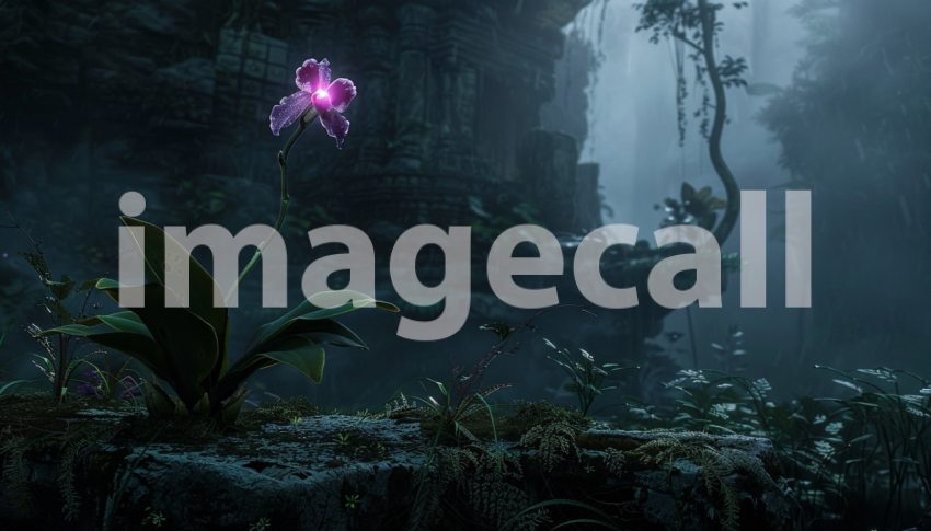 Cspreeti Front view of a rare luminous orchid blooming atop a ef2dde6f 7a45 4f2d a725 fdf2e8f7e3d9 1