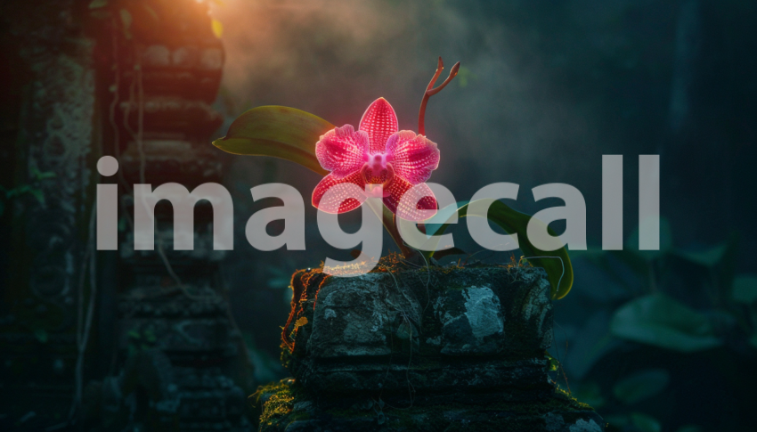 Cspreeti Front view of a rare luminous orchid blooming atop a ef2dde6f 7a45 4f2d a725 fdf2e8f7e3d9 2