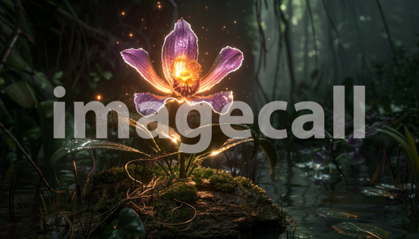 Cspreeti Front view of a rare luminous orchid blooming atop a ef2dde6f 7a45 4f2d a725 fdf2e8f7e3d9 3