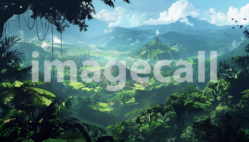 Cspreeti Digital illustration of a panoramic view from the hi 9a10f09e c38a 416d b594 2e83efc5e1ea 2