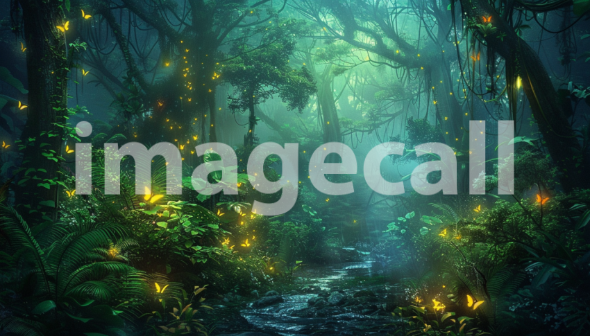 Cspreeti Digital illustration of an enchanted grove in the ra 91c03824 c602 446c afa7 0e81dd5f3933 0