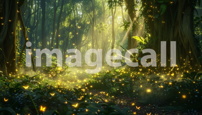 Cspreeti Digital illustration of an enchanted grove in the ra 91c03824 c602 446c afa7 0e81dd5f3933 2