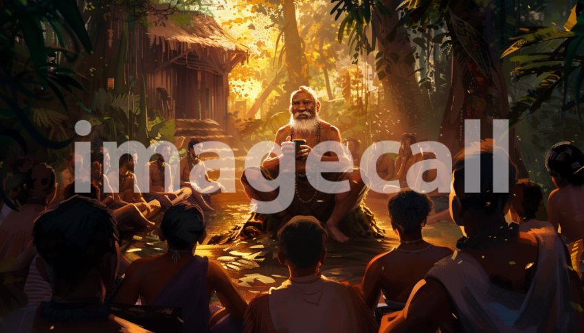 Cspreeti Digital illustration of a village elder telling tale c18bccb9 3f28 4c71 8ea6 3e4ee0156b05 2