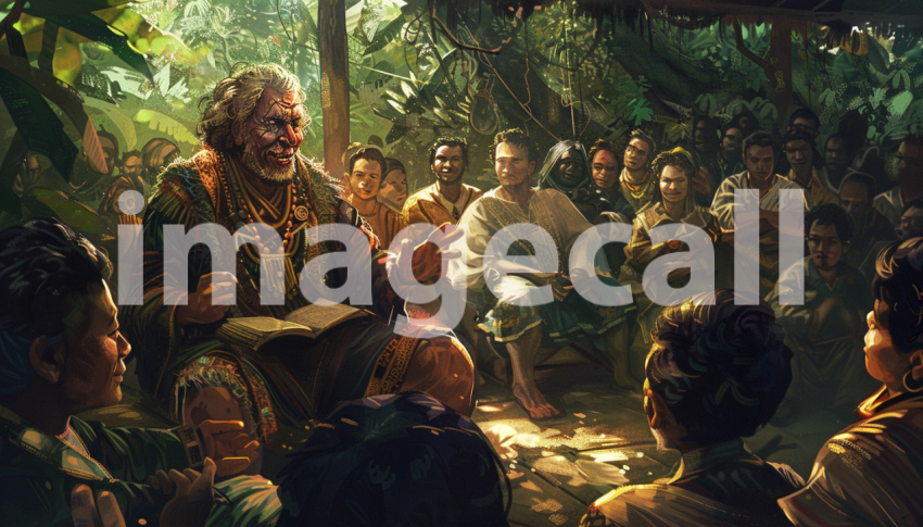Cspreeti Digital illustration of a village elder telling tale c18bccb9 3f28 4c71 8ea6 3e4ee0156b05 1