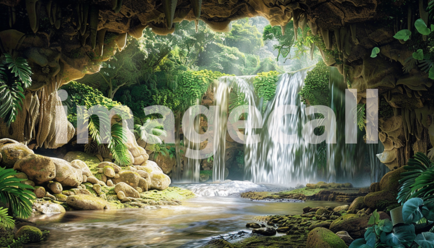 Cspreeti Digital illustration of a hidden cave behind a water 999fcb8b 9a6d 4d08 bb1e d28992249c12 2