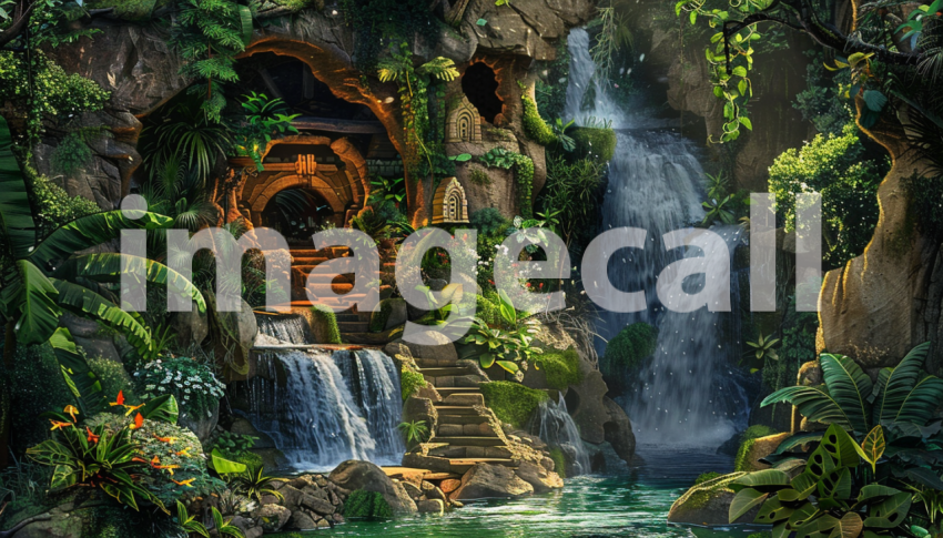 Cspreeti Digital illustration of a hidden cave behind a water 999fcb8b 9a6d 4d08 bb1e d28992249c12 0