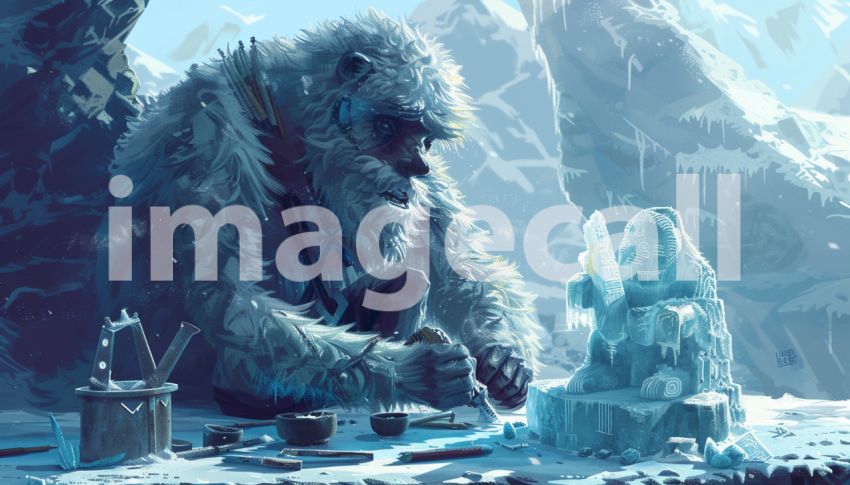Cspreeti Digital illustration of a Yeti craftsman intricately b31c4207 f1e9 4588 885d 3a24a5eb000e 1
