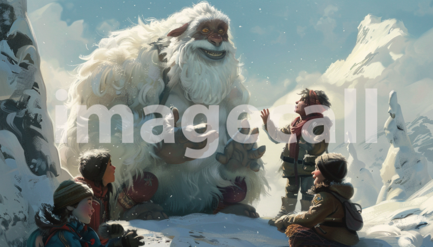 Cspreeti Digital illustration of a Yeti elder telling tales o fbf1cf78 5271 4ce8 8391 3e29994a3d17 1