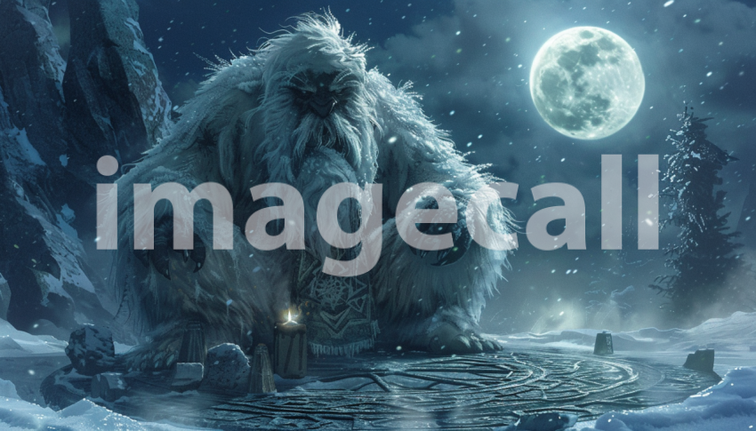 Cspreeti Digital illustration of a Yeti shaman performing a m d6f6bb14 b8f6 4f74 b7fd ad65985b0fc5 0