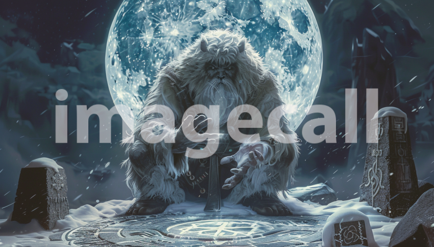 Cspreeti Digital illustration of a Yeti shaman performing a m d6f6bb14 b8f6 4f74 b7fd ad65985b0fc5 3