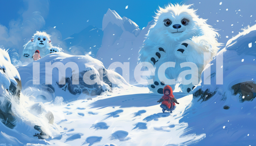 Cspreeti Digital illustration of young Yetis playing hide and fa082248 5abf 4100 bdf4 06e2e08b9422 2