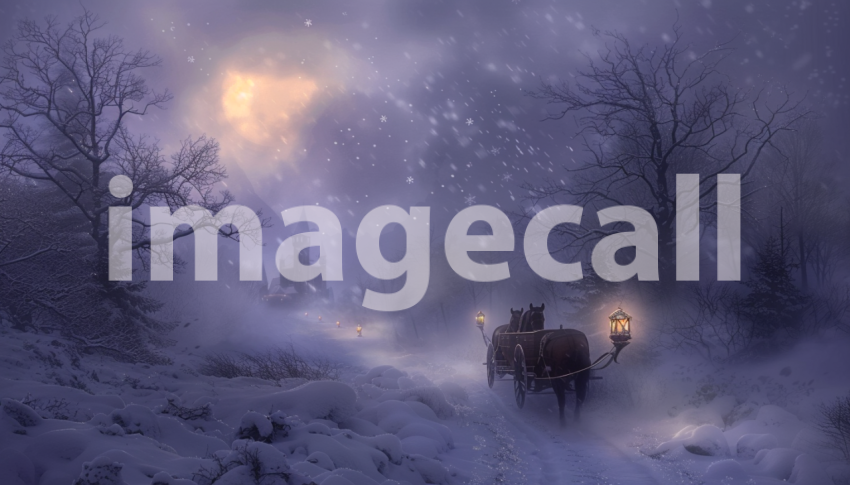 Cspreeti Digital illustration of a horse drawn sleigh emergin 4753aed2 fbb3 4dd8 bf51 97f1a2a60bf4 1