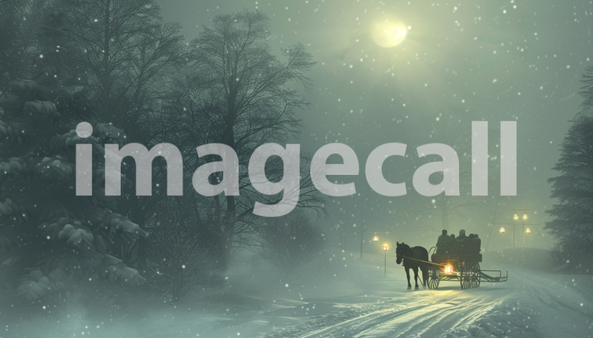 Cspreeti Digital illustration of a horse drawn sleigh emergin 4753aed2 fbb3 4dd8 bf51 97f1a2a60bf4 0