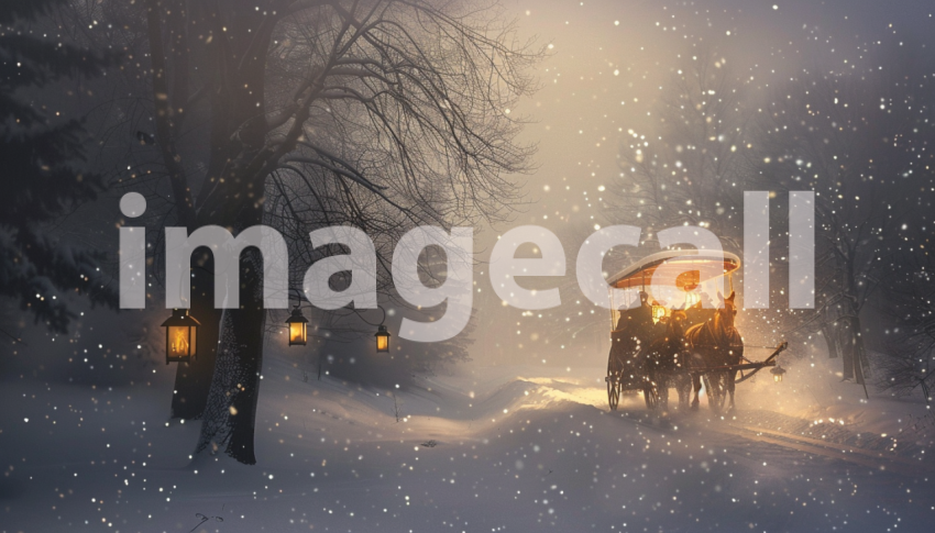 Cspreeti Digital illustration of a horse drawn sleigh emergin 4753aed2 fbb3 4dd8 bf51 97f1a2a60bf4 2